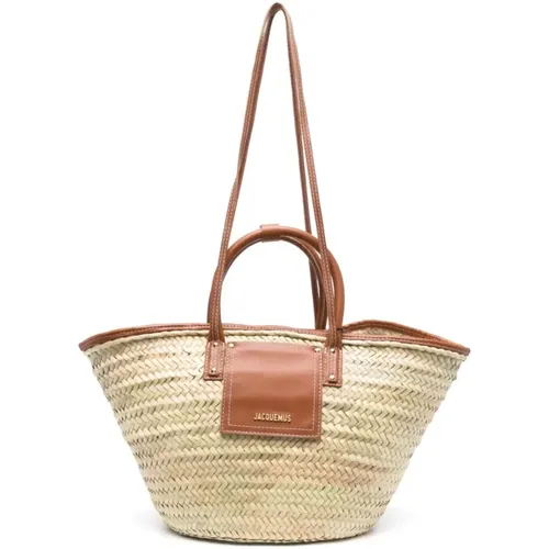 Basket Bag with Leather Details , female, Sizes: ONE SIZE - Jacquemus - Modalova