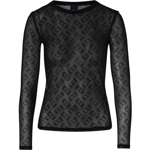 Schwarze Spitze Magischer Stil Top , Damen, Größe: M - pinko - Modalova