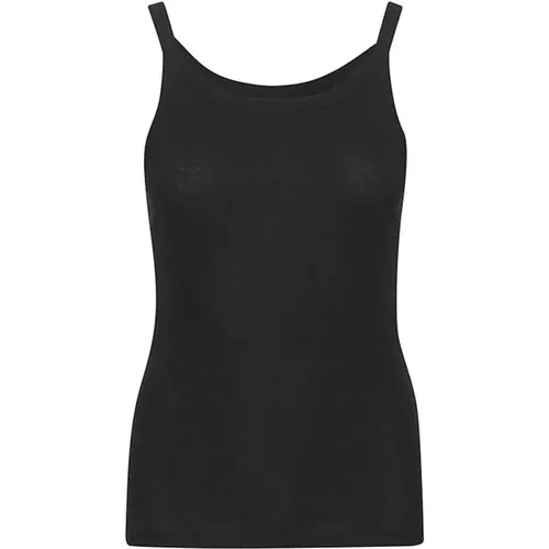 Schwarzes Rollneck Tank Top , Damen, Größe: L - Soaked in Luxury - Modalova