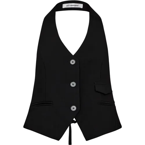 Schwarzer Halter Vest Blazer Stilvolles Modell , Damen, Größe: M - Co'Couture - Modalova