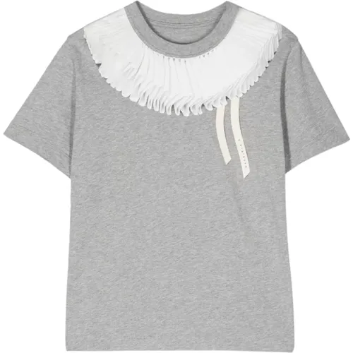 Graues Kinder T-Shirt mit Kragen Design - Maison Margiela - Modalova