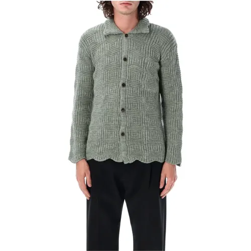 Grey Check Knitwear Aw24 Cardigan , male, Sizes: L, M - Magliano - Modalova