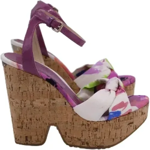 Pre-owned Cotton sandals , female, Sizes: 6 UK - Jimmy Choo Pre-owned - Modalova