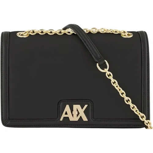 Shoulder Bag with Snap Closure , female, Sizes: ONE SIZE - Armani Exchange - Modalova