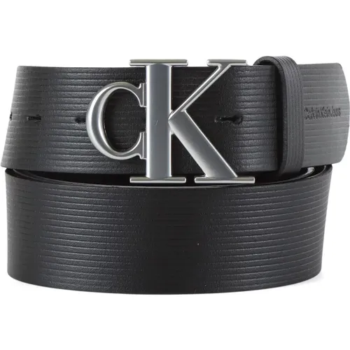 Leather Belt with Logo Buckle , male, Sizes: 100 CM, 105 CM - Calvin Klein Jeans - Modalova