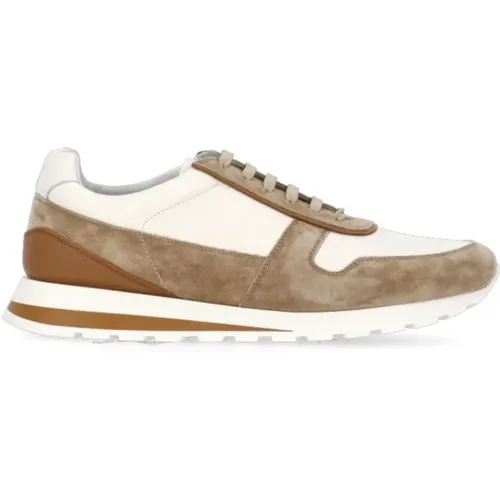 Ivory Leather Sneakers with Contrasting Details , male, Sizes: 10 UK, 7 UK, 11 UK, 9 UK, 8 1/2 UK, 8 UK, 6 UK, 9 1/2 UK - BRUNELLO CUCINELLI - Modalova