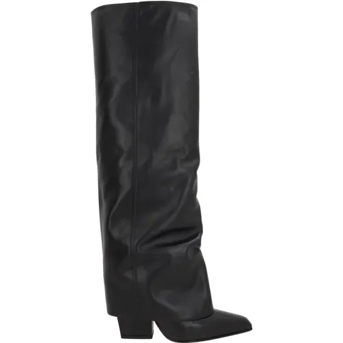 Leather Fold-Over Boots , female, Sizes: 3 1/2 UK, 5 UK, 6 1/2 UK, 3 UK - Paris Texas - Modalova