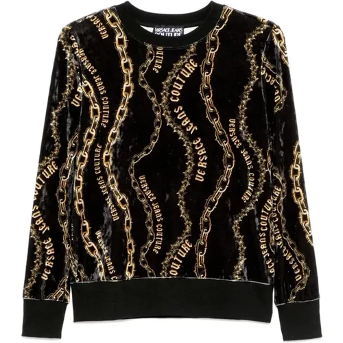 Schwarzer Sweatshirt für Frauen Aw24 , Damen, Größe: M - Versace Jeans Couture - Modalova