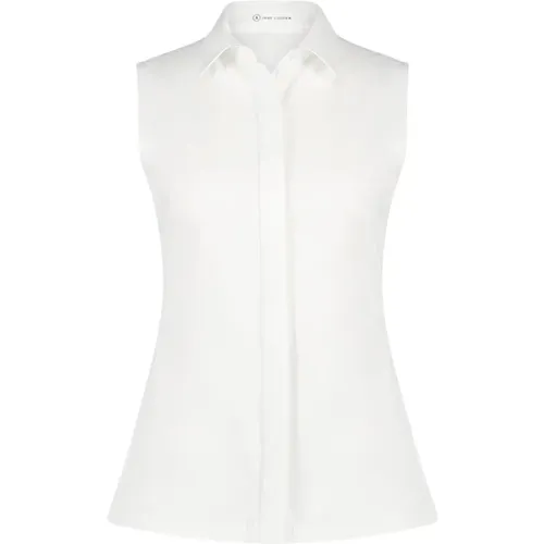 Ärmellose Jersey-Bluse | Weiß , Damen, Größe: 2XL - Jane Lushka - Modalova