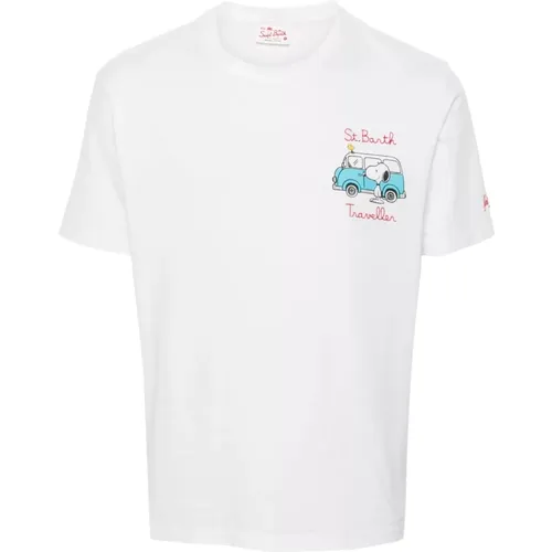 Snoopy Van Emb Cotton Classic T-Shirt , Herren, Größe: 2XL - MC2 Saint Barth - Modalova