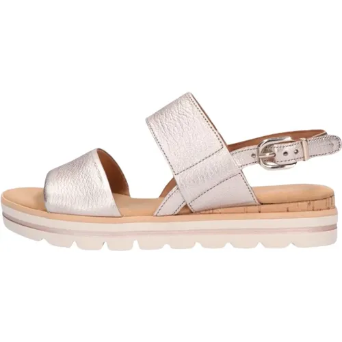 Bequeme Metallic-Sandalen mit Elastischem Riemen , Damen, Größe: 37 1/2 EU - Gabor - Modalova