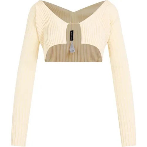 La Maille Pralù Hellgelber Pullover , Damen, Größe: XS - Jacquemus - Modalova