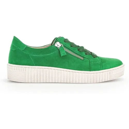 Grüne Wildleder Ledersneaker , Damen, Größe: 40 EU - Gabor - Modalova