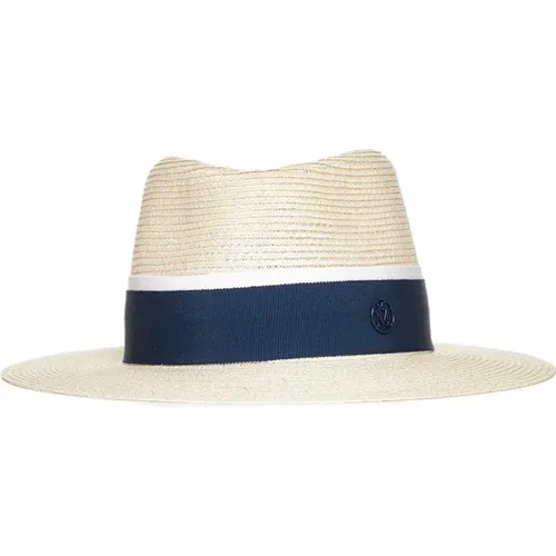 Straw Hat with Grosgrain Ribbon Trim , female, Sizes: M - Maison Michel - Modalova