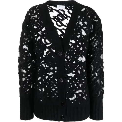 Logo Cardigan Sweater , female, Sizes: S, M - Blumarine - Modalova