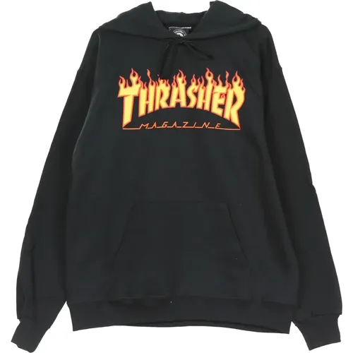 Flame Hood Sweatshirt /Yellow , unisex, Sizes: XL, L - Thrasher - Modalova