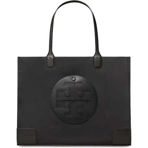 Blackylon Tote Bag with Leather Details , female, Sizes: ONE SIZE - TORY BURCH - Modalova