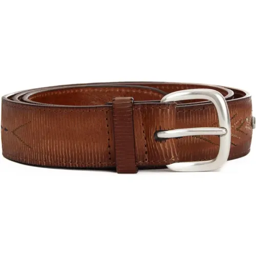 Leather Belt with Sheffield Buckle , male, Sizes: 100 CM, 90 CM, 95 CM, 105 CM - Orciani - Modalova