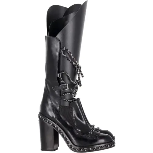Pre-owned Leather boots , female, Sizes: 5 1/2 UK - Chanel Vintage - Modalova