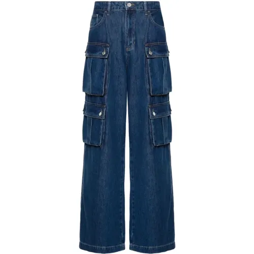 Blaue Denim Cargo Wide Leg Jeans , Damen, Größe: W25 - Liu Jo - Modalova