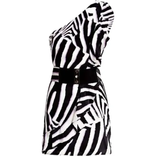 Zebra One-Shoulder Dress with Belt , female, Sizes: XL - Guess - Modalova