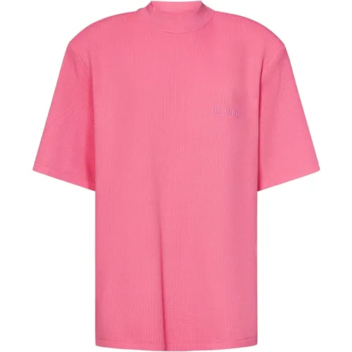 Rosa Oversized T-Shirt mit Logo-Stickerei , Damen, Größe: XS - The Attico - Modalova