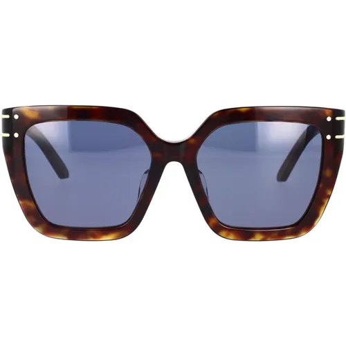 Signature Sonnenbrille mit dunkelblauen Gläsern - Dior - Modalova