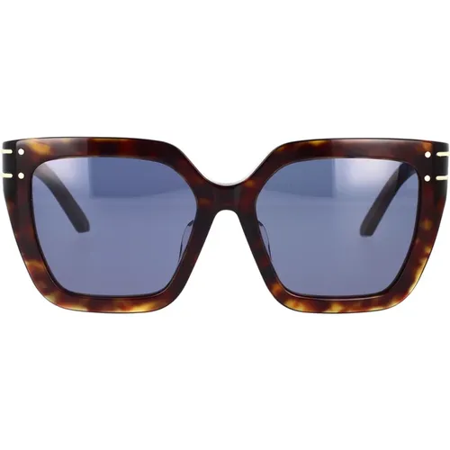 Signature Square Sunglasses with Dark Blue Lenses , unisex, Sizes: 55 MM - Dior - Modalova