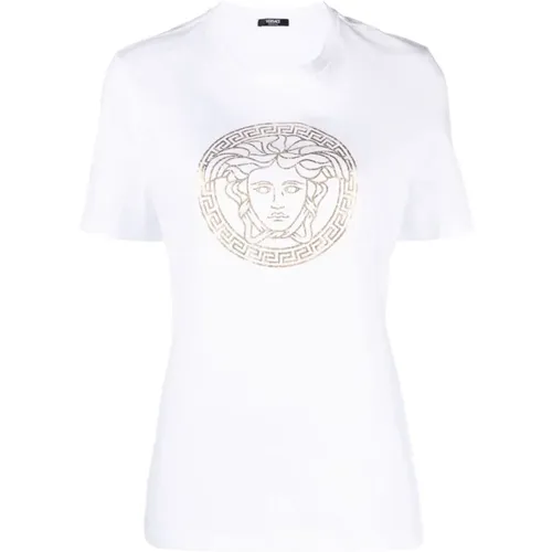 Cotton Medusa Head T-shirt , female, Sizes: 2XS, XS - Versace - Modalova