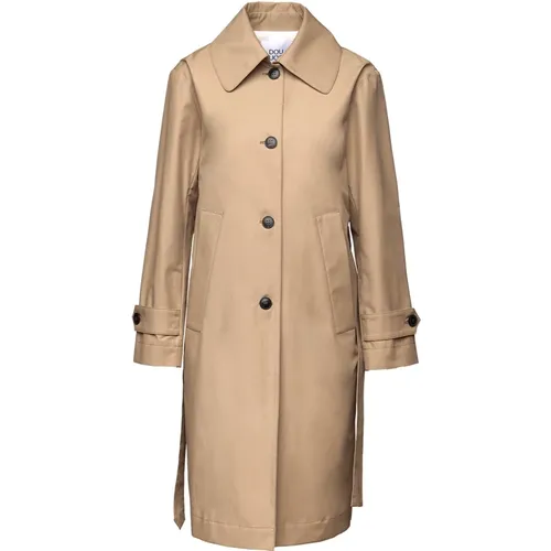 Waterproof Cotton Raincoat with Side Pockets , female, Sizes: XL, L, M, XS, S - Douuod Woman - Modalova