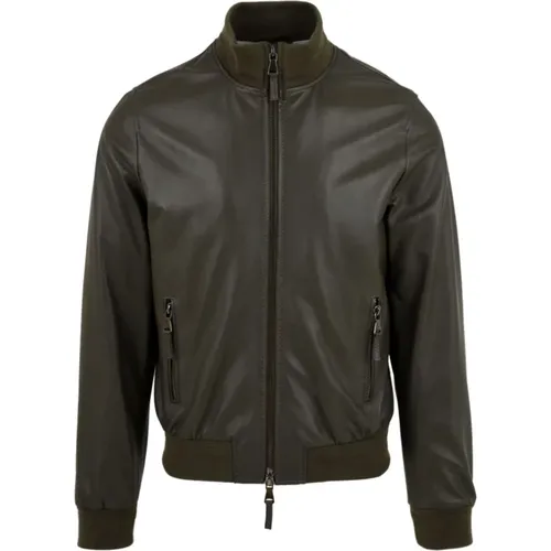 Derek Rib Tank Leather Coat , male, Sizes: 2XL - The Jack Leathers - Modalova