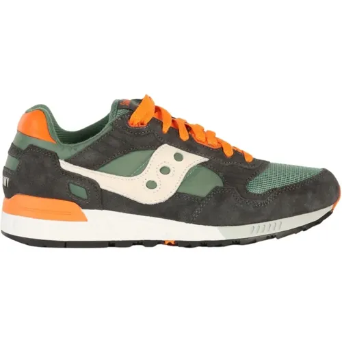 Grüne Leder- und Stoff-Sneakers , Herren, Größe: 40 EU - Saucony - Modalova