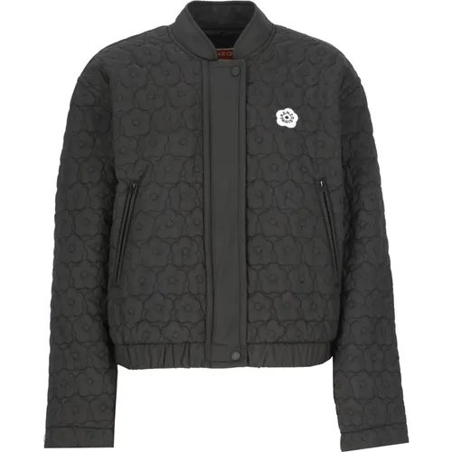 Gepolsterte Schwarze Jacke mit Logo-Patch - Kenzo - Modalova