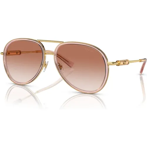 Transparente braun/rosa Sonnenbrille , unisex, Größe: 60 MM - Versace - Modalova