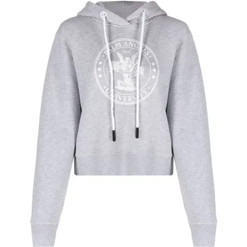 Grey Sweaters with Non-Detachable Hood , female, Sizes: S, XS - Palm Angels - Modalova