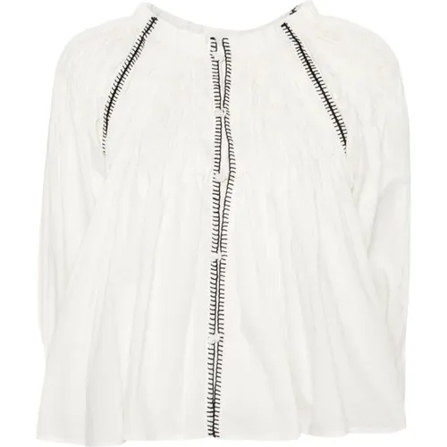 Cotton Voile Shirt with Pleat Detailing , female, Sizes: M, XS - Alysi - Modalova