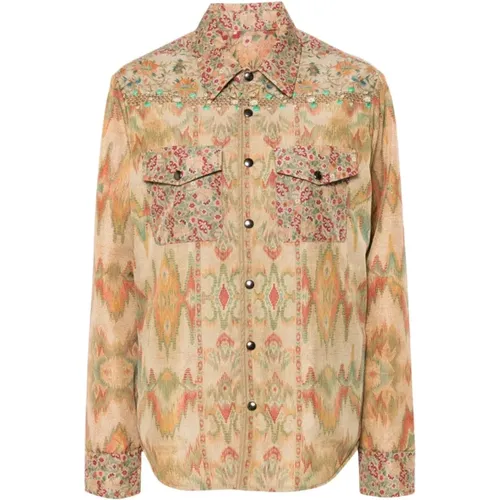 Floral Print Padded Casual Shirts , female, Sizes: S, L, M - Pierre-Louis Mascia - Modalova