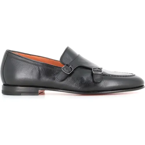 Leather Moccasin Sandals , male, Sizes: 9 UK, 7 UK, 8 1/2 UK, 7 1/2 UK, 10 UK, 8 UK - Santoni - Modalova