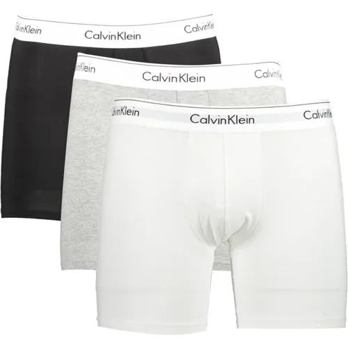 Modern Cotton Boxer Briefs Tri-Pack with Elastic Waistband and Contrasting Details , male, Sizes: S - Calvin Klein - Modalova