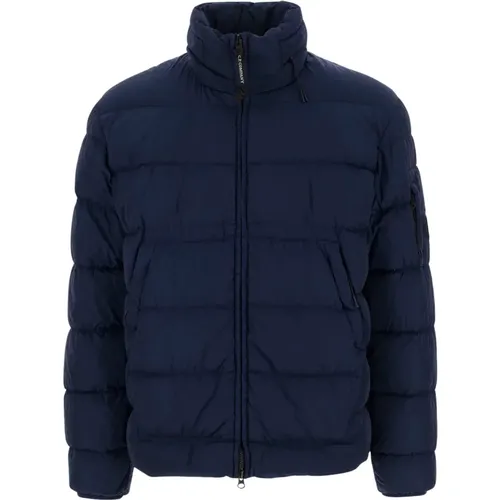 Nylon Gesteppte Daunenjacke Marine , Herren, Größe: L - C.P. Company - Modalova