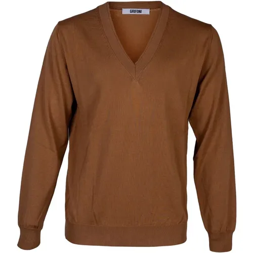 Stylish V-neck Knitwear , male, Sizes: 2XL, XL, M - Mauro Grifoni - Modalova