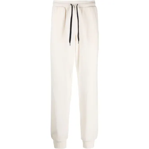 Trousers with Logo Print and Ribbed Ankles , male, Sizes: M, S, L - Emporio Armani - Modalova