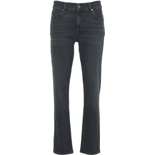 Schwarze Slimmy Tapered Jeans , Herren, Größe: W33 - 7 For All Mankind - Modalova