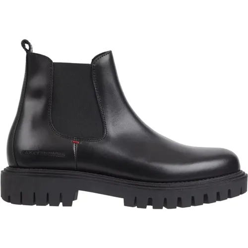 Premium Chunky Schwarze Stiefeletten , Herren, Größe: 46 EU - Tommy Hilfiger - Modalova