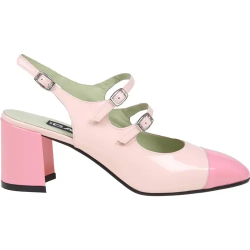 Rosa Leder Slingback Mary Jane Schuh , Damen, Größe: 36 EU - Carel - Modalova