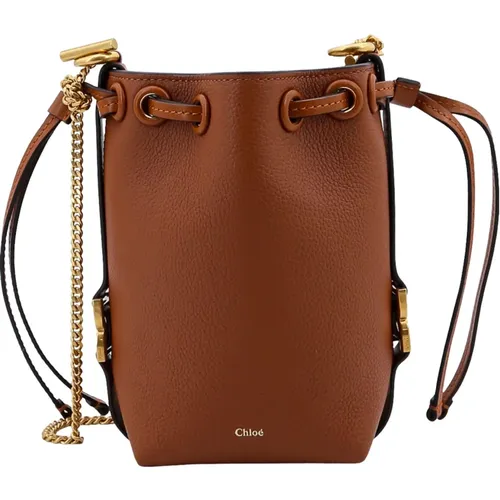 Leather Bucket Bag Backpack , female, Sizes: ONE SIZE - Chloé - Modalova