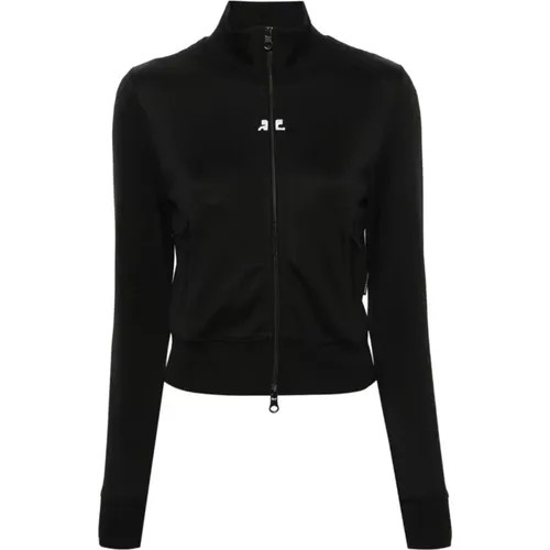 Logo Zip Jacket High Collar , female, Sizes: M, S, XS - Courrèges - Modalova