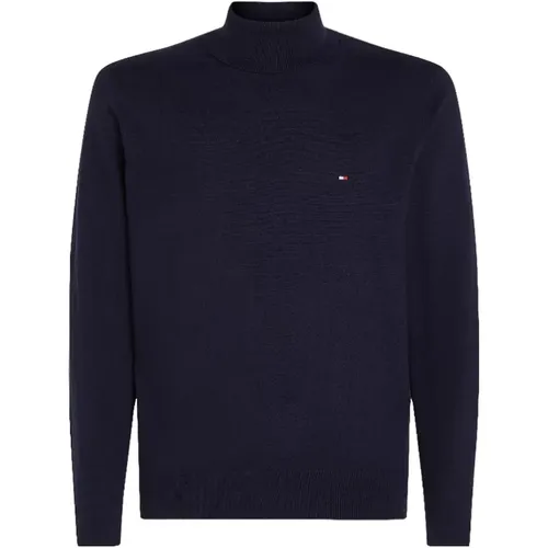 Blauer Pullover mit Iconic Tape Detail , Herren, Größe: S - Tommy Hilfiger - Modalova