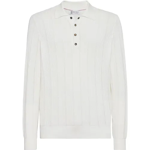 Cotton Knit Polo Shirt , male, Sizes: XS - BRUNELLO CUCINELLI - Modalova