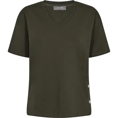 Einfaches und stilvolles Mmsacha V-Ss Tee Toppe T-Shirts 156410 Forest Night - MOS MOSH - Modalova